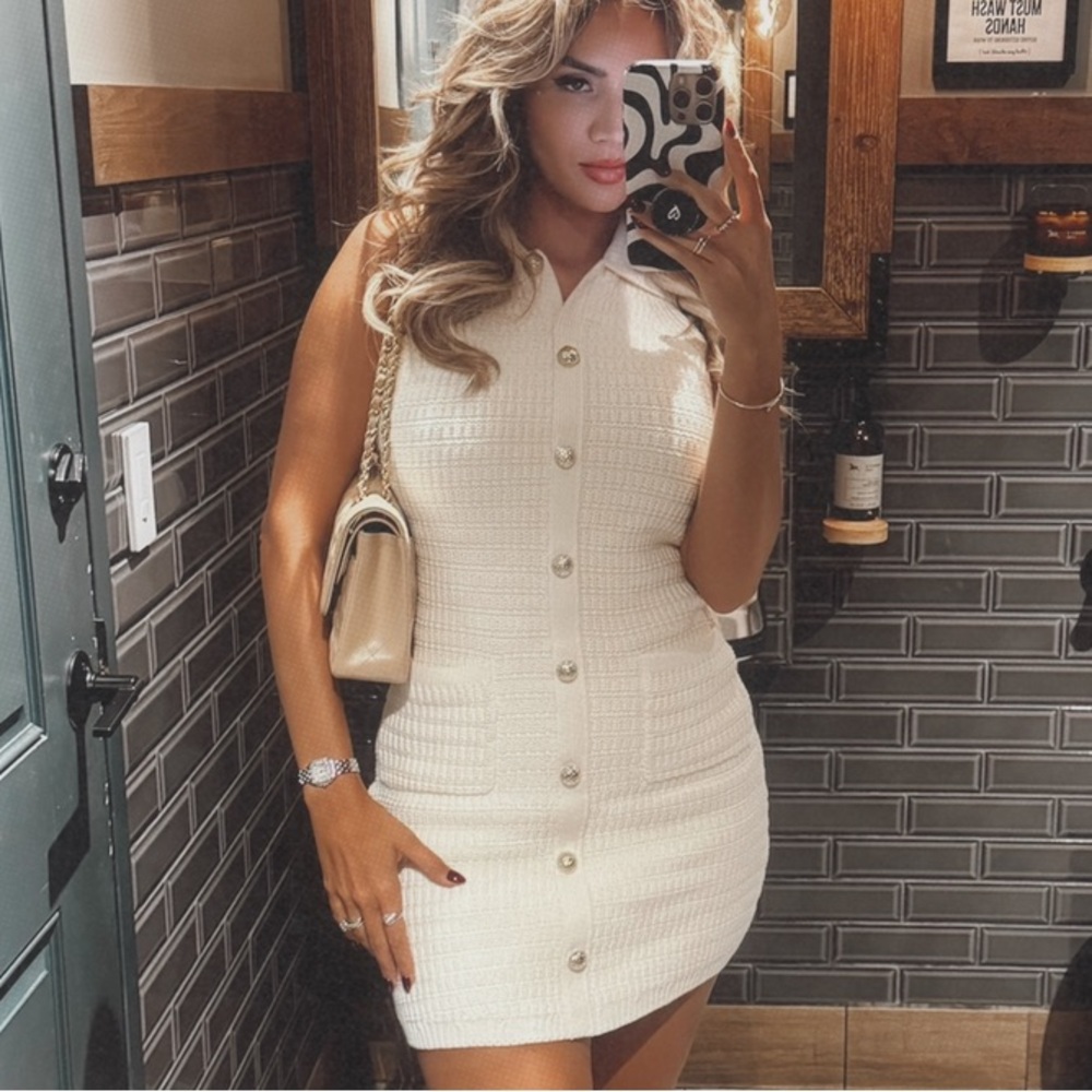 Crochet knit dress